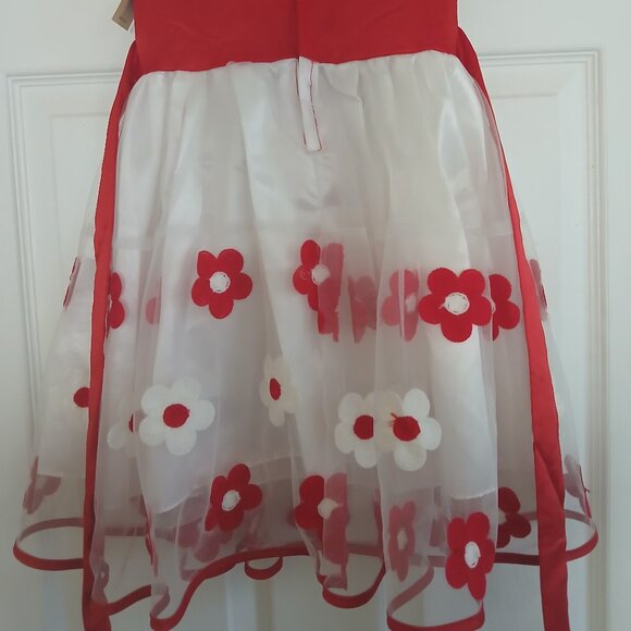 Red & White Floral Girl’s Dress - Picture 3 of 5